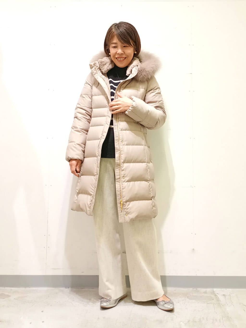 Kさんの「INDIVI｜【カシミヤ混】ミドルゲージ ハイネックニット」を使ったコーディネート