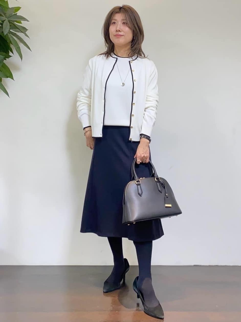 tomoさんの「UNTITLED｜【洗えるスーツ/ストレッチ】ウール混ジャージ ノーカラージャケット」を使ったコーディネート