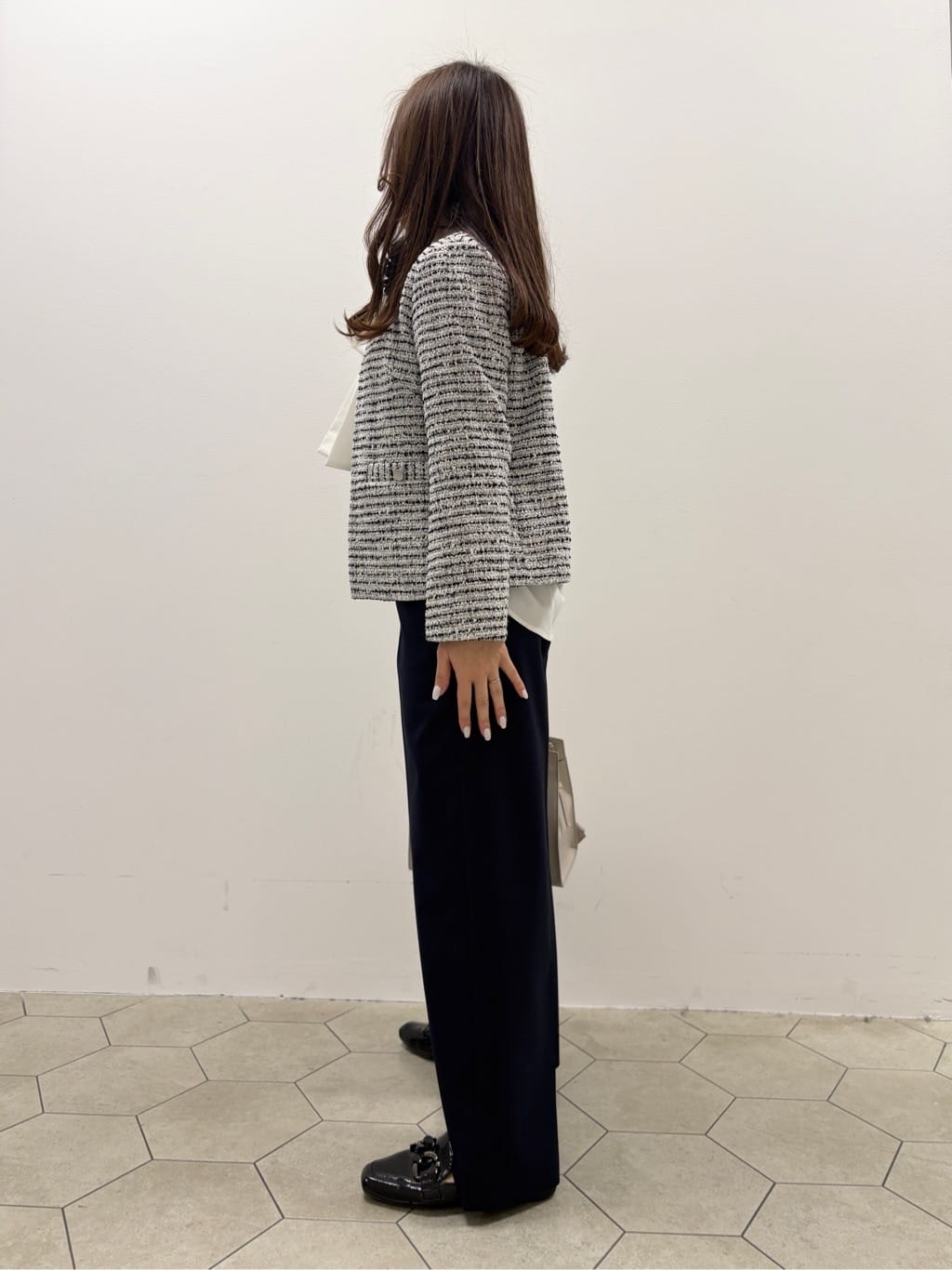 kahoさんの「INDIVI｜【セレモニー／洗える】ミックスツイードライトジャケット」を使ったコーディネート