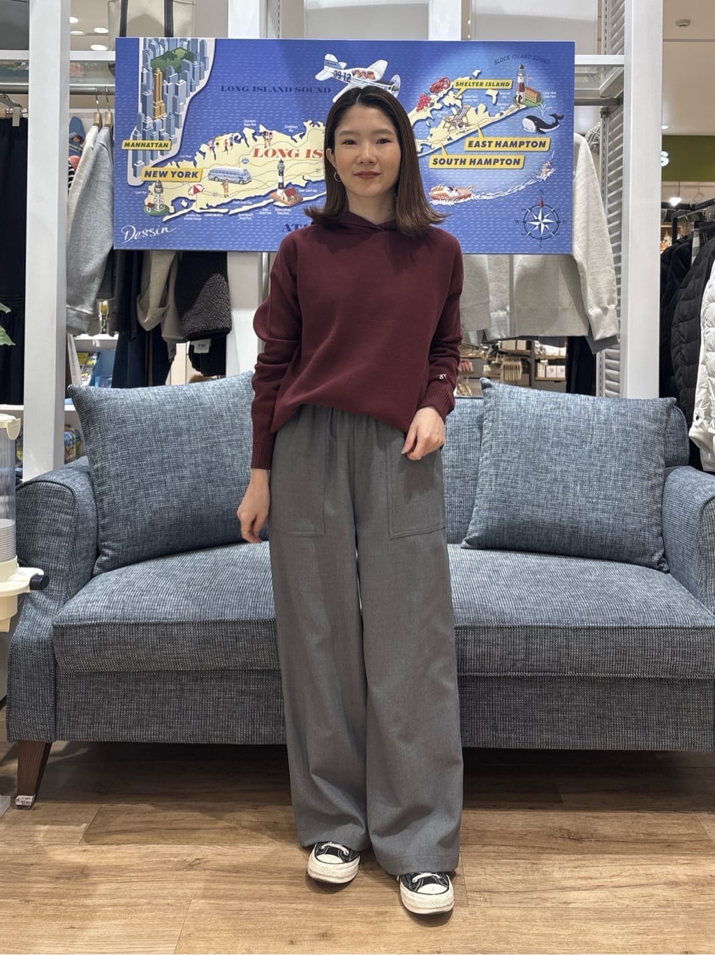 risaさんの「Dessin｜【洗える／体型カバー】ちょうどいいニットパーカ」を使ったコーディネート