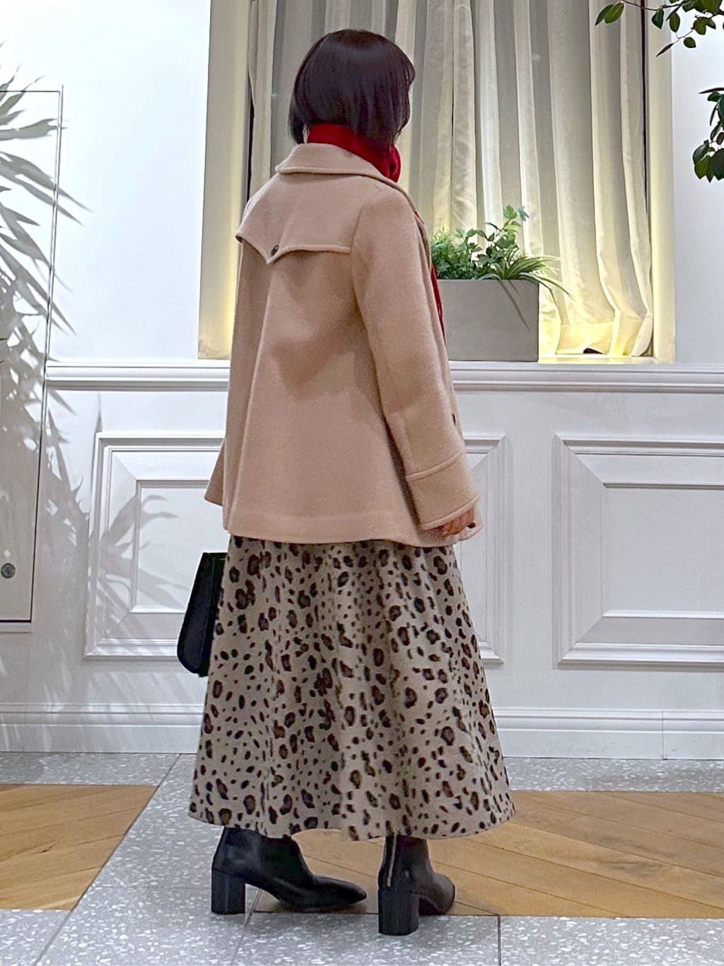 なべこさんの「DRESSTERIOR｜レオパードタックボリュームスカート」を使ったコーディネート