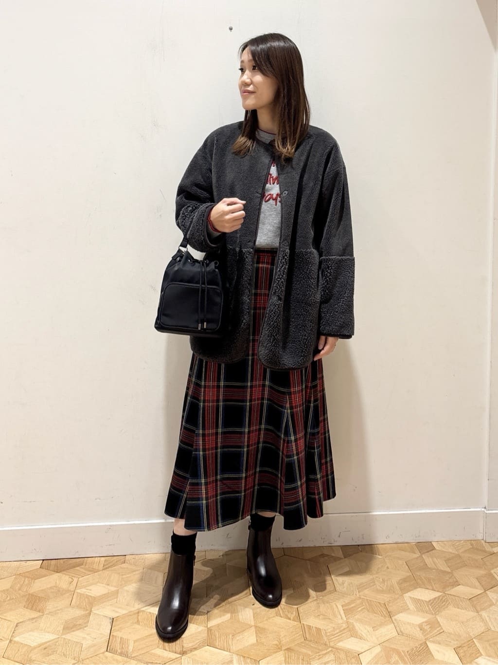 YUMIさんの「Dessin｜【2WAY】フェイクムートンコート」を使ったコーディネート