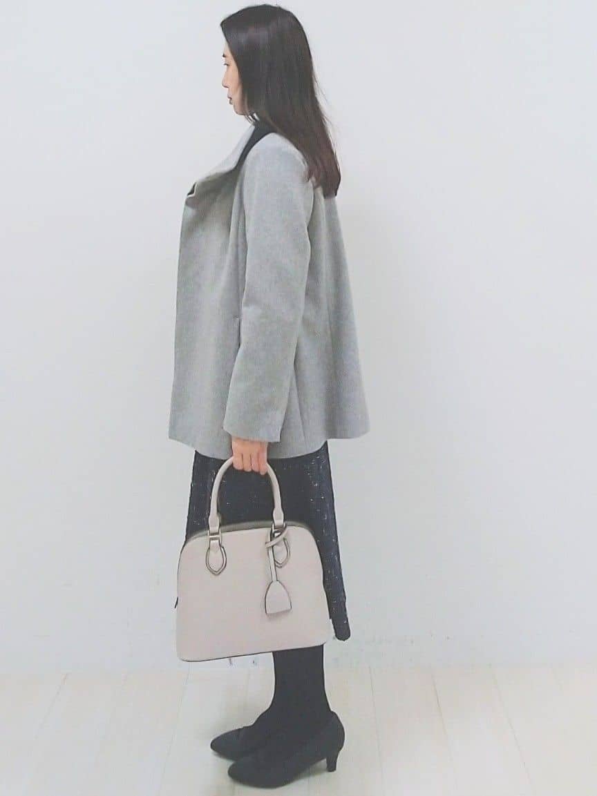 SANAさんの「Reflect｜【SS-4Lサイズ／衿が顔に当たらない◎】スタンドネックミドルコート」を使ったコーディネート