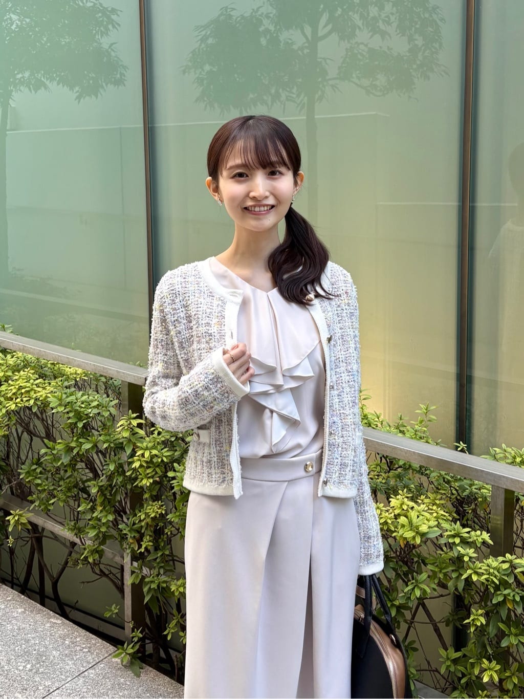 みさかさんの「index｜ファンシーヤーントリミングカーディガン【洗濯機OK】」を使ったコーディネート