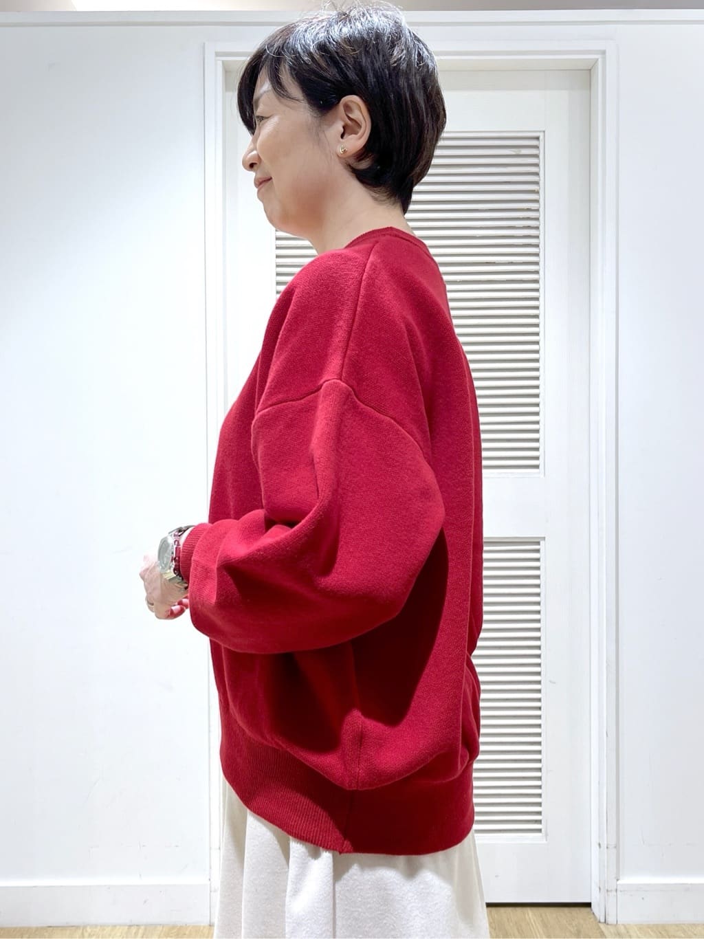 Miyazakiさんの「Dessin｜【洗える】Dサガラ刺繍ワッペン付きニット」を使ったコーディネート