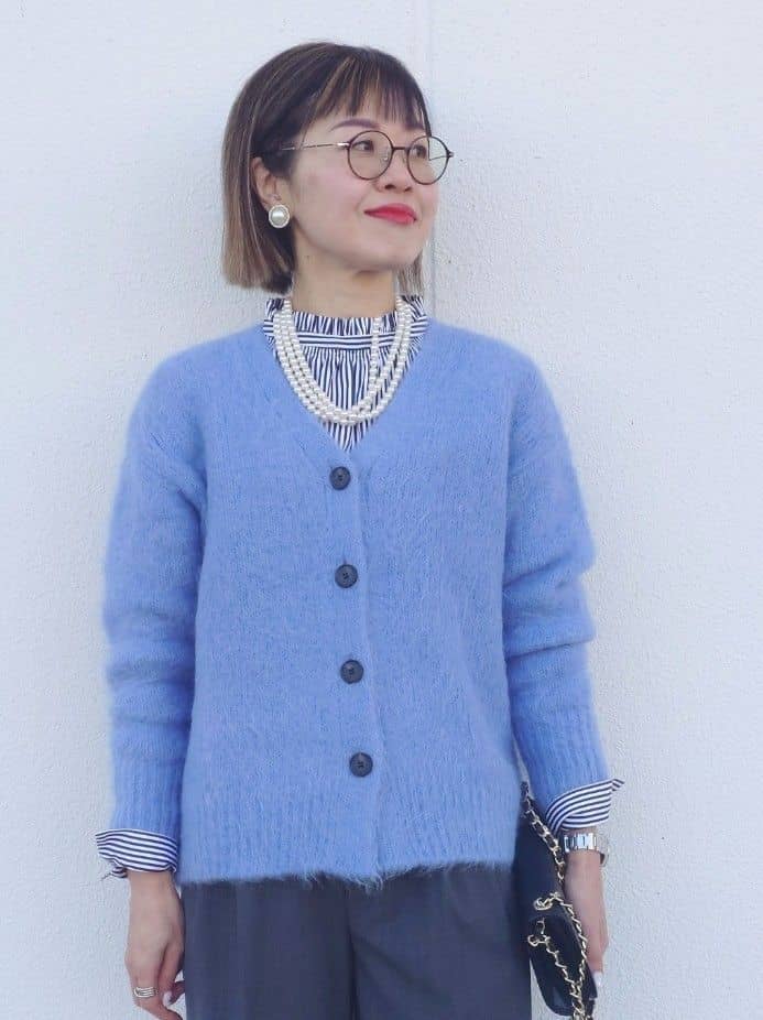 MUTSUKOさんの「UNTITLED｜【ゆったり】アルパカ混シャギー カーディガン」を使ったコーディネート