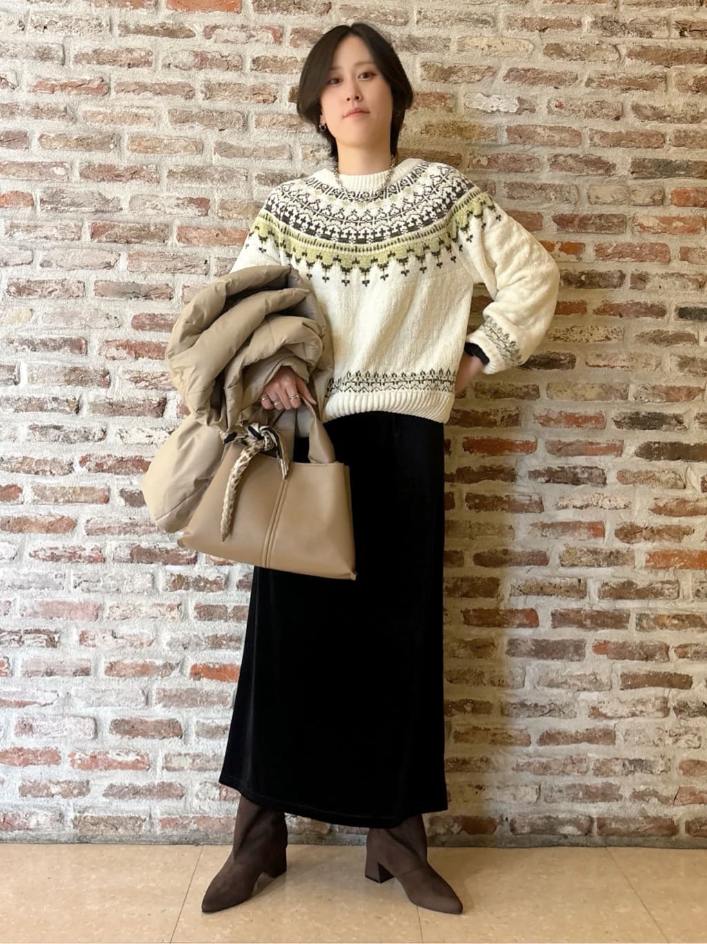 しばさんの「THE SHOP TK｜きれいめにもカジュアルにも ノーカラーキルトジャケット」を使ったコーディネート