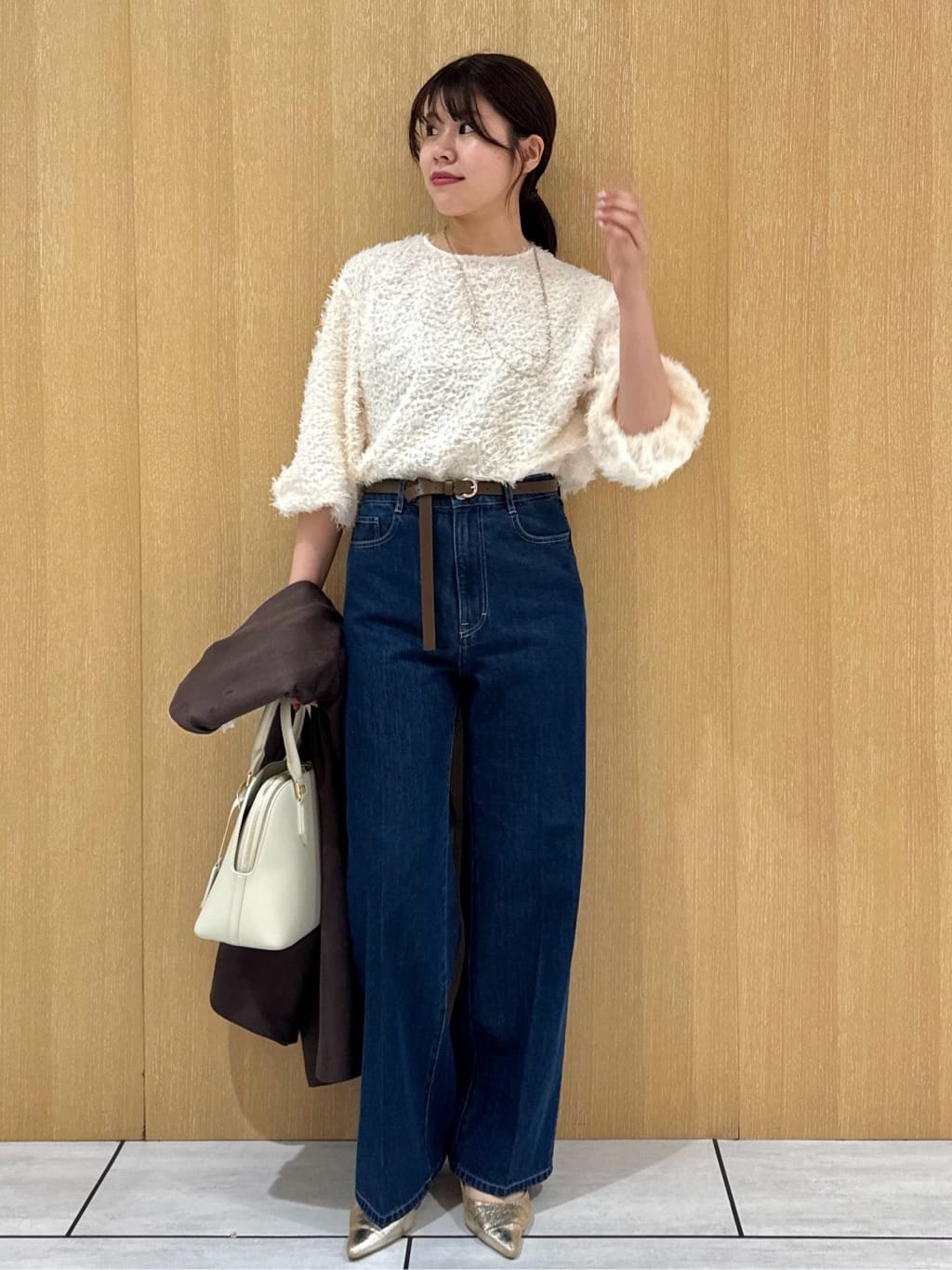 nanaさんの「UNTITLED｜【洗える/1枚で着映え】カットジャカードトップス」を使ったコーディネート