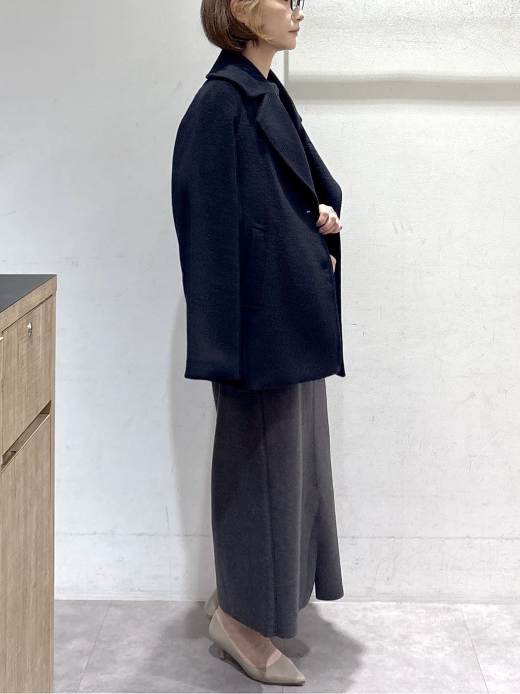 たけねぇさんの「OPAQUE.CLIP｜カシミヤブレンドウールミドルピーコート」を使ったコーディネート