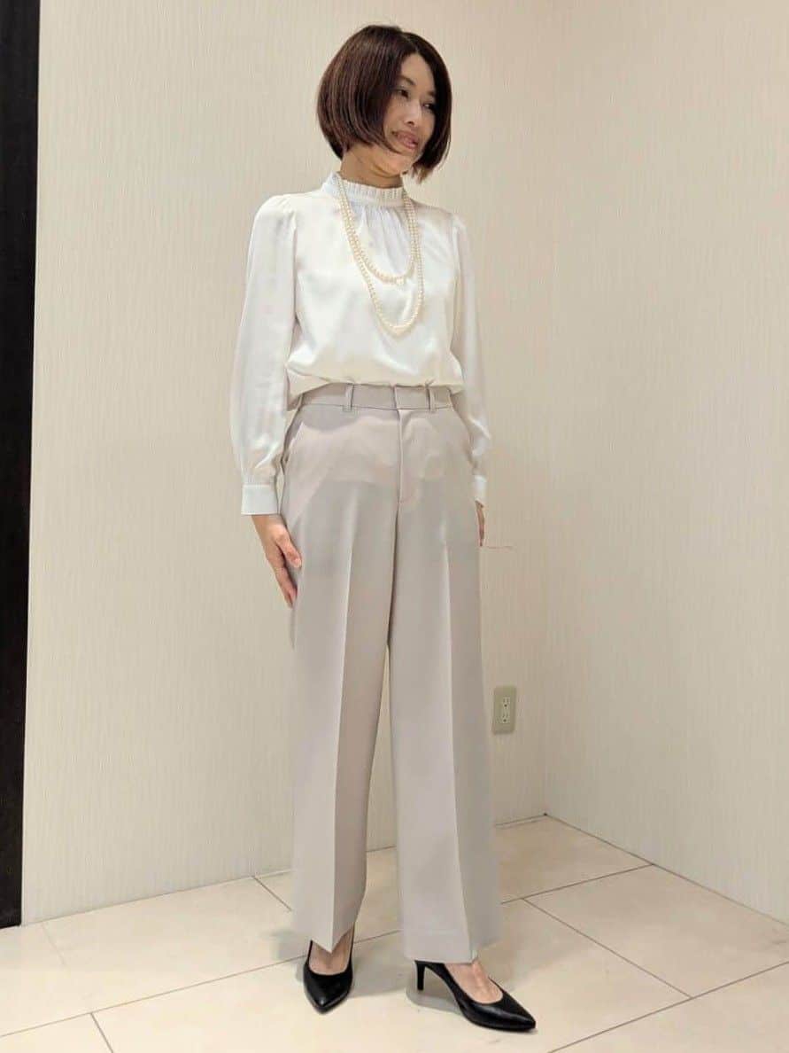 u-macoさんの「UNTITLED｜【オンオフ使える】スラブツイード ジレ」を使ったコーディネート