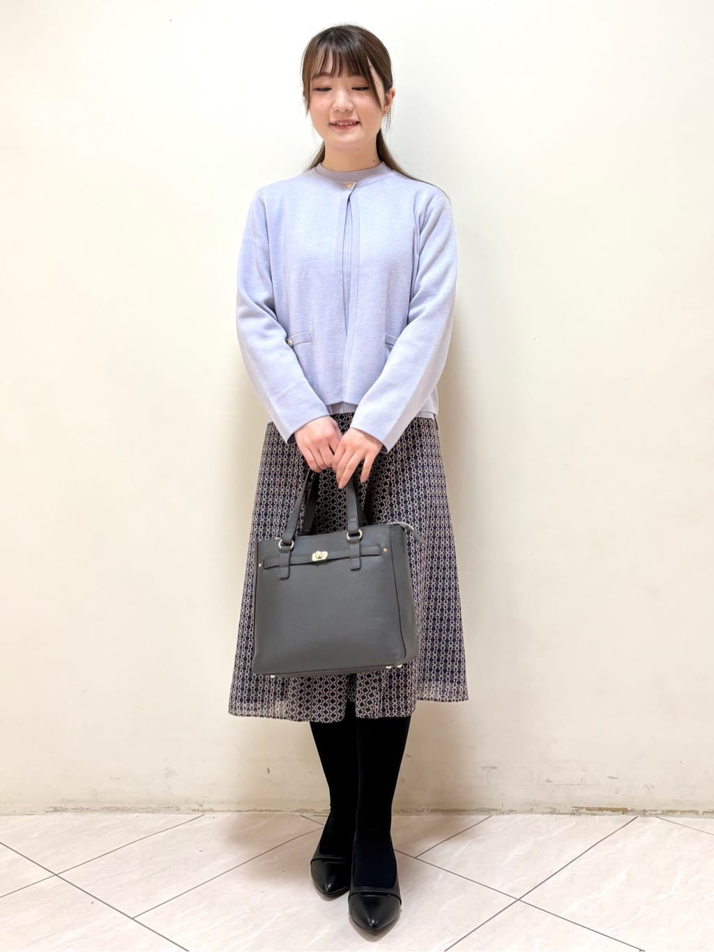 mikiさんの「Reflect｜【選べる5色／アンサンブル可】プチハイネックリブニット」を使ったコーディネート