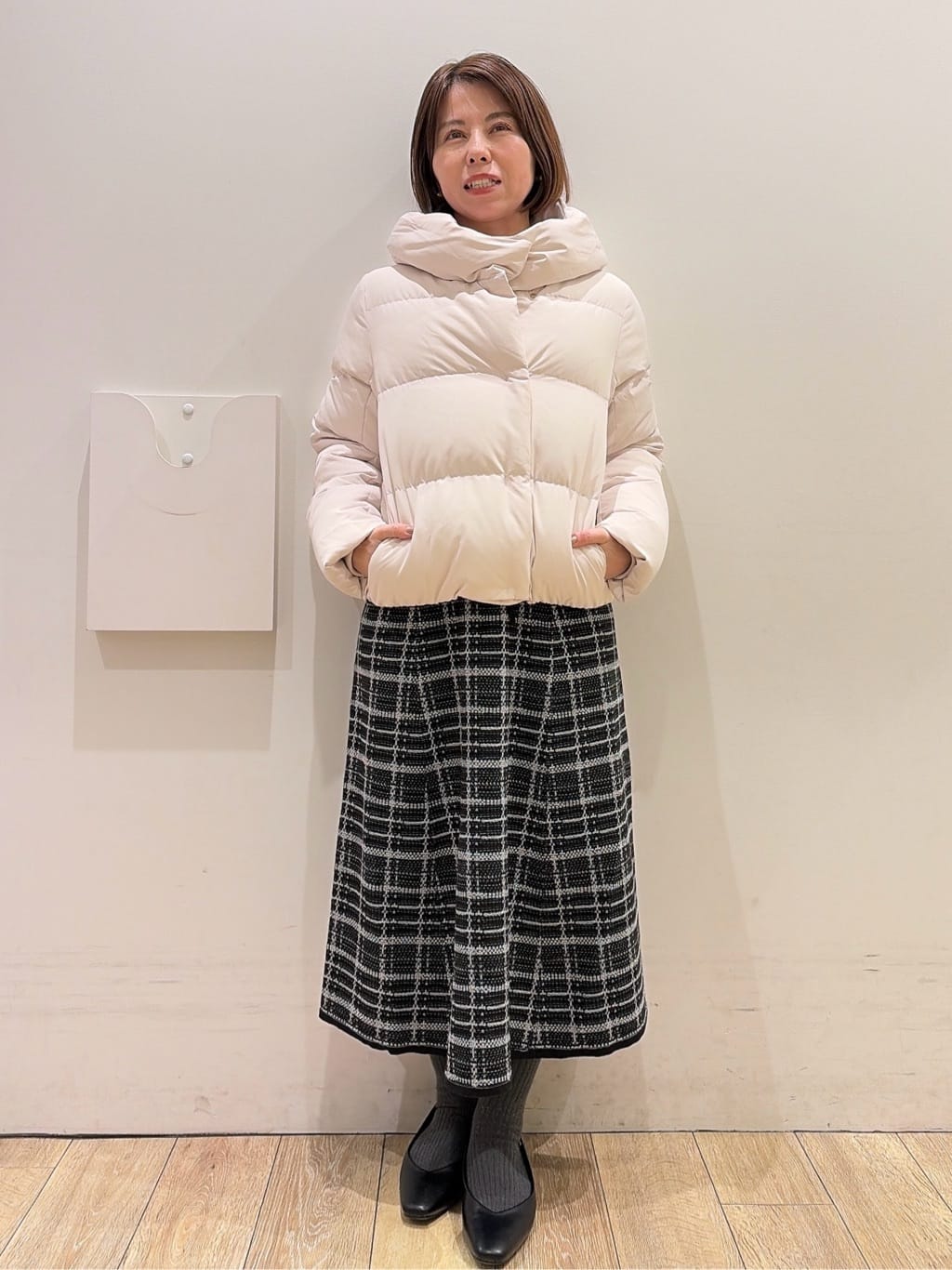 YUKOさんの「index｜KAWADAダウンショートコート【撥水／洗濯機OK／静電気防止裏地】《XS～LL》」を使ったコーディネート