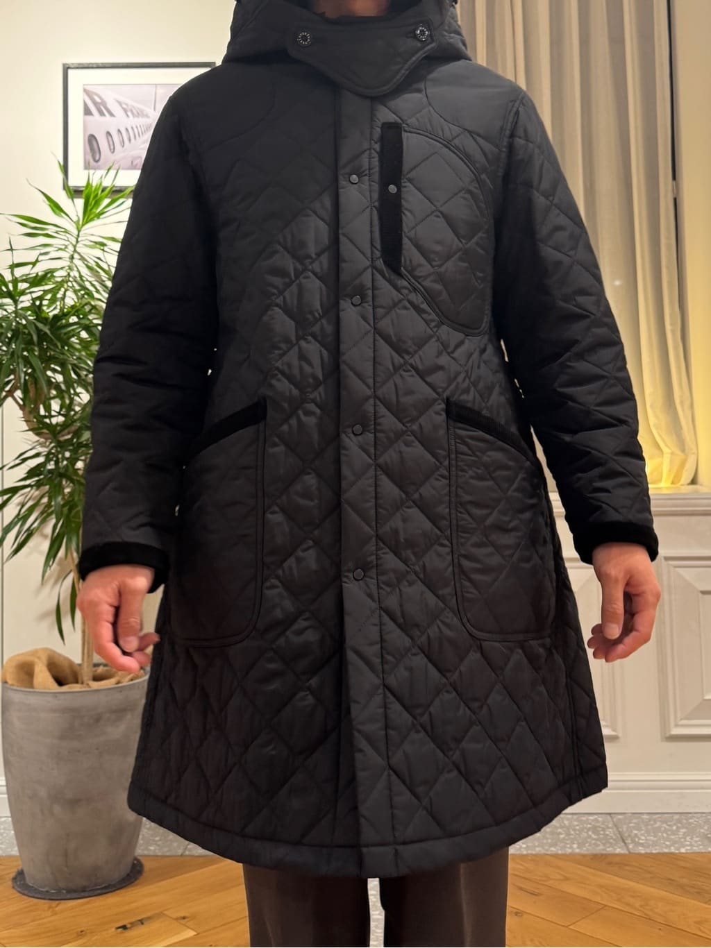 kawarataniさんの「DRESSTERIOR｜キルティング フーデット コート」を使ったコーディネート