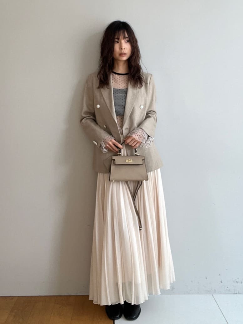 misaさんの「DRESSTERIOR｜【セットアップ可】リネンブレンドダブルブレストジャケット」を使ったコーディネート
