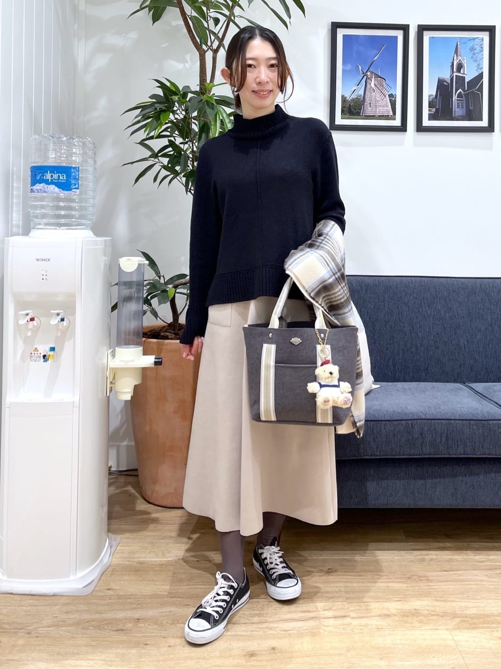 canaさんの「Dessin｜【洗える】センタータックラインハイネックニット」を使ったコーディネート