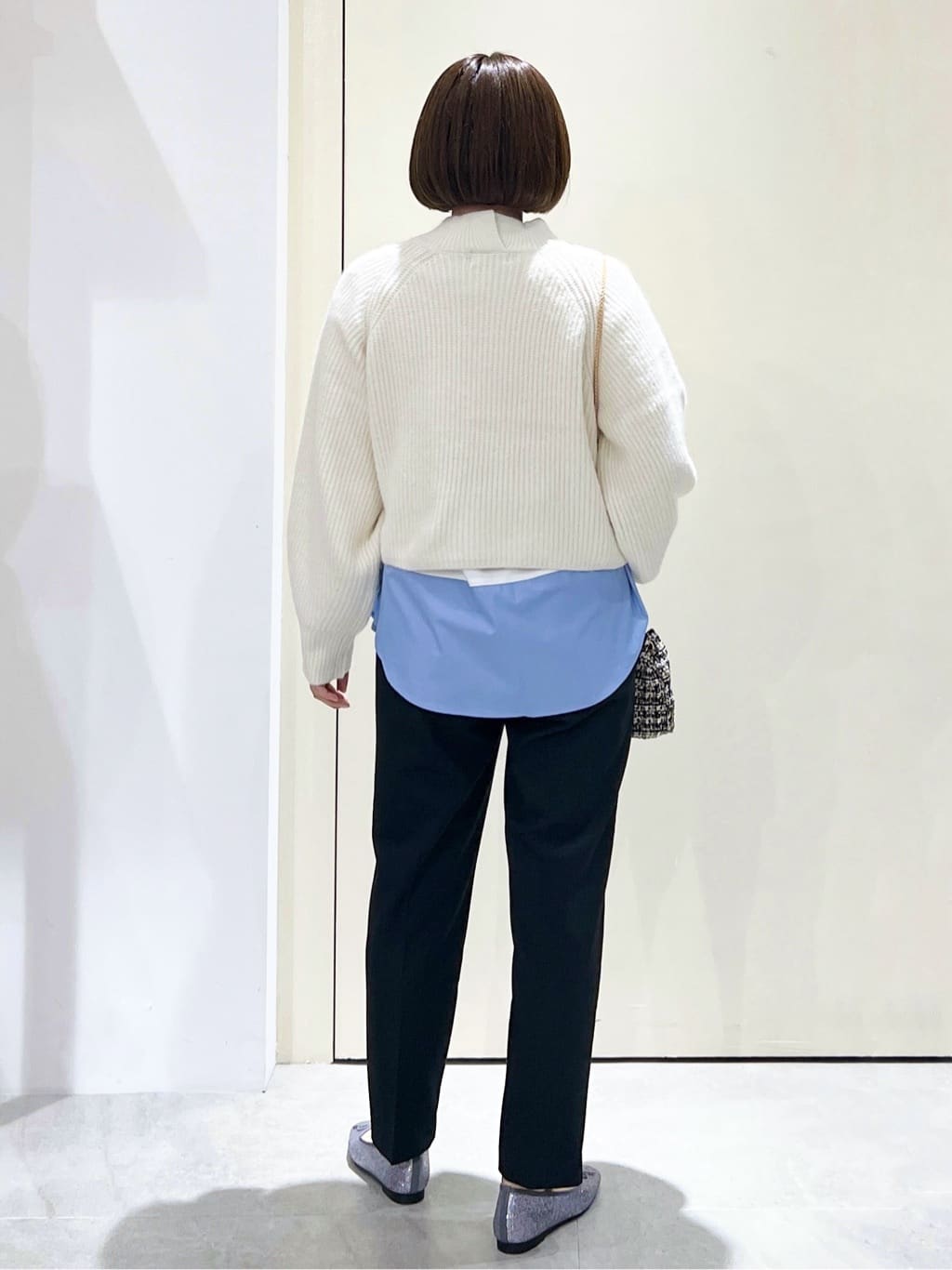 Unaさんの「OPAQUE.CLIP｜MIXミドルゲージショートあぜニット【洗濯機OK】」を使ったコーディネート