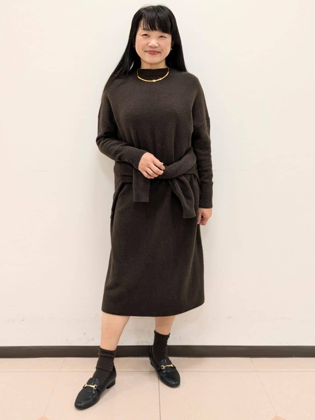 ともさんの「UNTITLED｜【名品／定番人気】ウールチェックストール」を使ったコーディネート