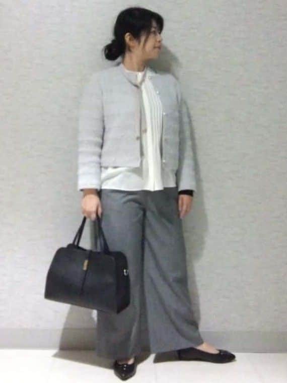 sakoさんの「Reflect｜【配色ボウタイ付き】八分袖ジョーゼットブラウス」を使ったコーディネート