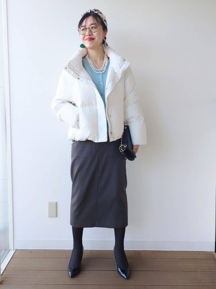 MUTSUKOさんの「UNTITLED｜【トレンド/撥水機能/防寒】ショートダウンコート」を使ったコーディネート