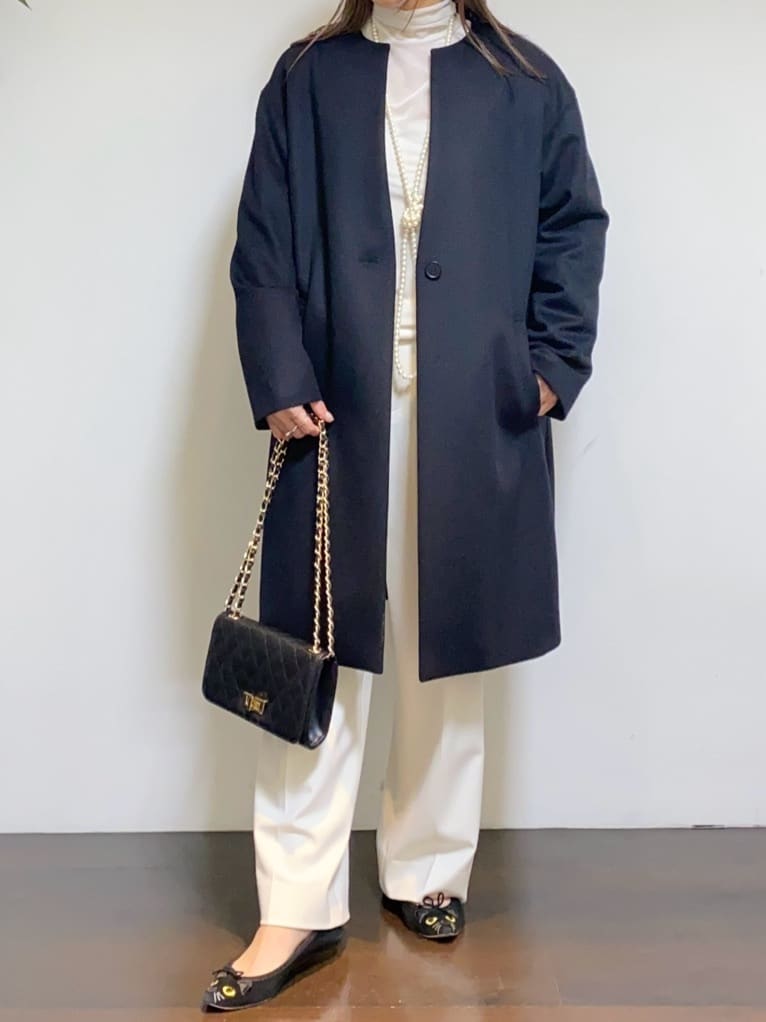 tomoさんの「UNTITLED｜【ハイネック/レイヤード/重ね着におすすめ】トリコットベロア シアーインナー」を使ったコーディネート