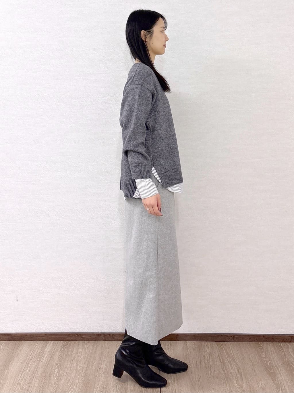 sachikoさんの「OPAQUE.CLIP｜リラクシークルーネックニット【洗濯機OK】」を使ったコーディネート