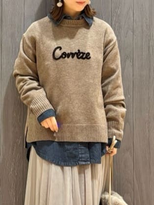 meiさんの「SHOO･LA･RUE｜【S-LL/洗濯機可】ふわふわがやみつきになる柔らかさ スウェットライクロゴニット」を使ったコーディネート