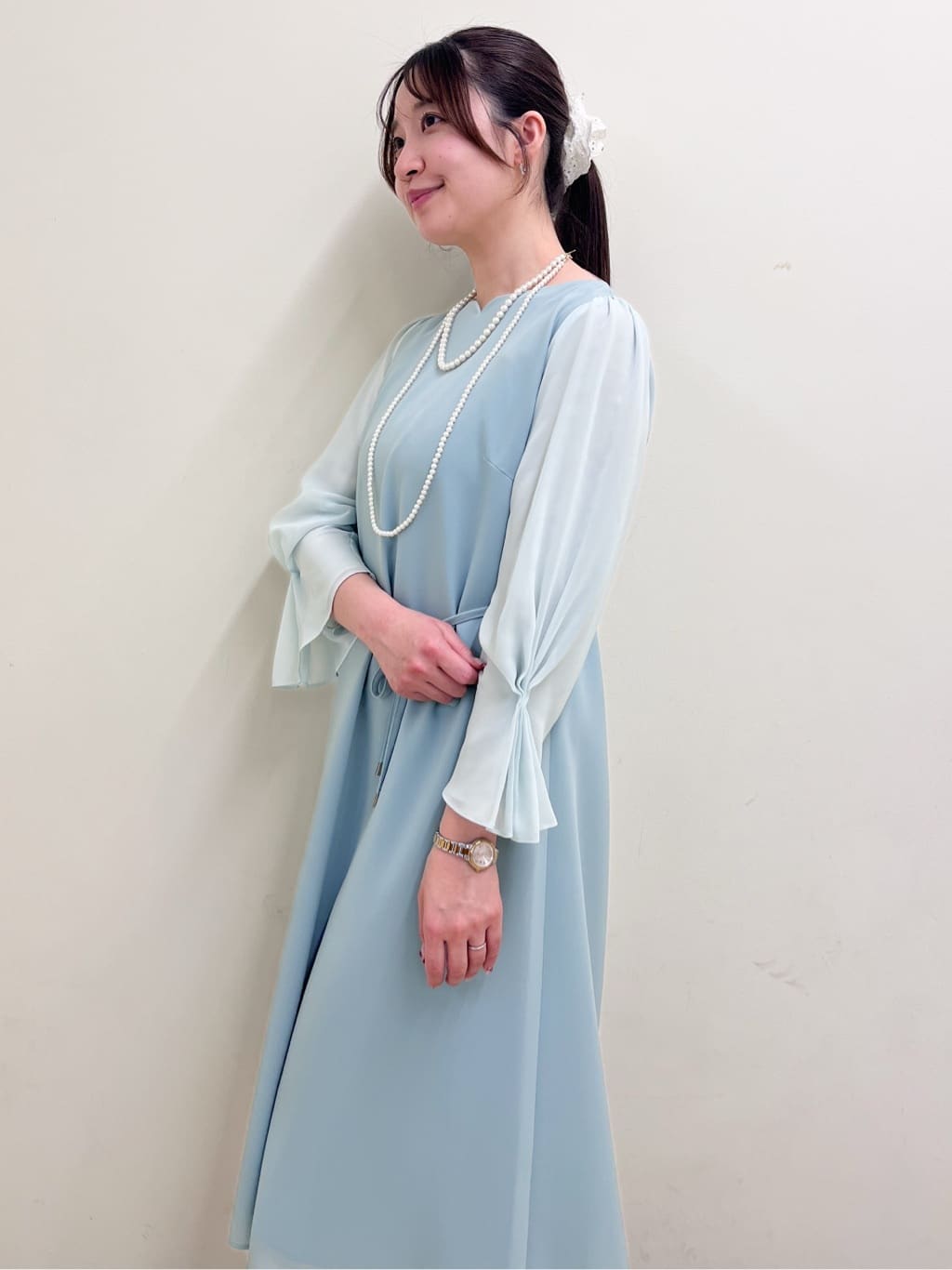 mikikoさんの「Reflect｜【SS-4Lサイズ／付属リボン】スリーブデザインジョーゼットワンピース」を使ったコーディネート