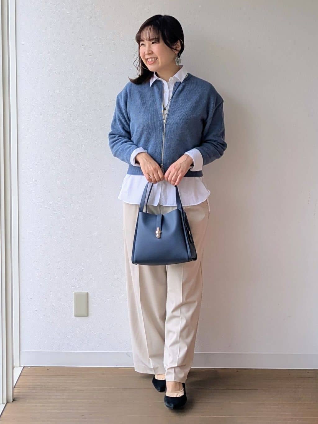 なみきさんの「UNTITLED｜【ゆったりサイズ／着丈短め】ジップニットカーディガン」を使ったコーディネート
