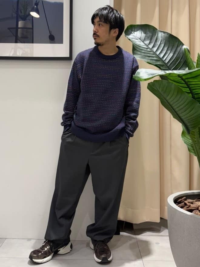 はさんの「THE SHOP TK｜バーズアイグラデーションニット 洗濯機OK／ユニセックスでおすすめ！」を使ったコーディネート