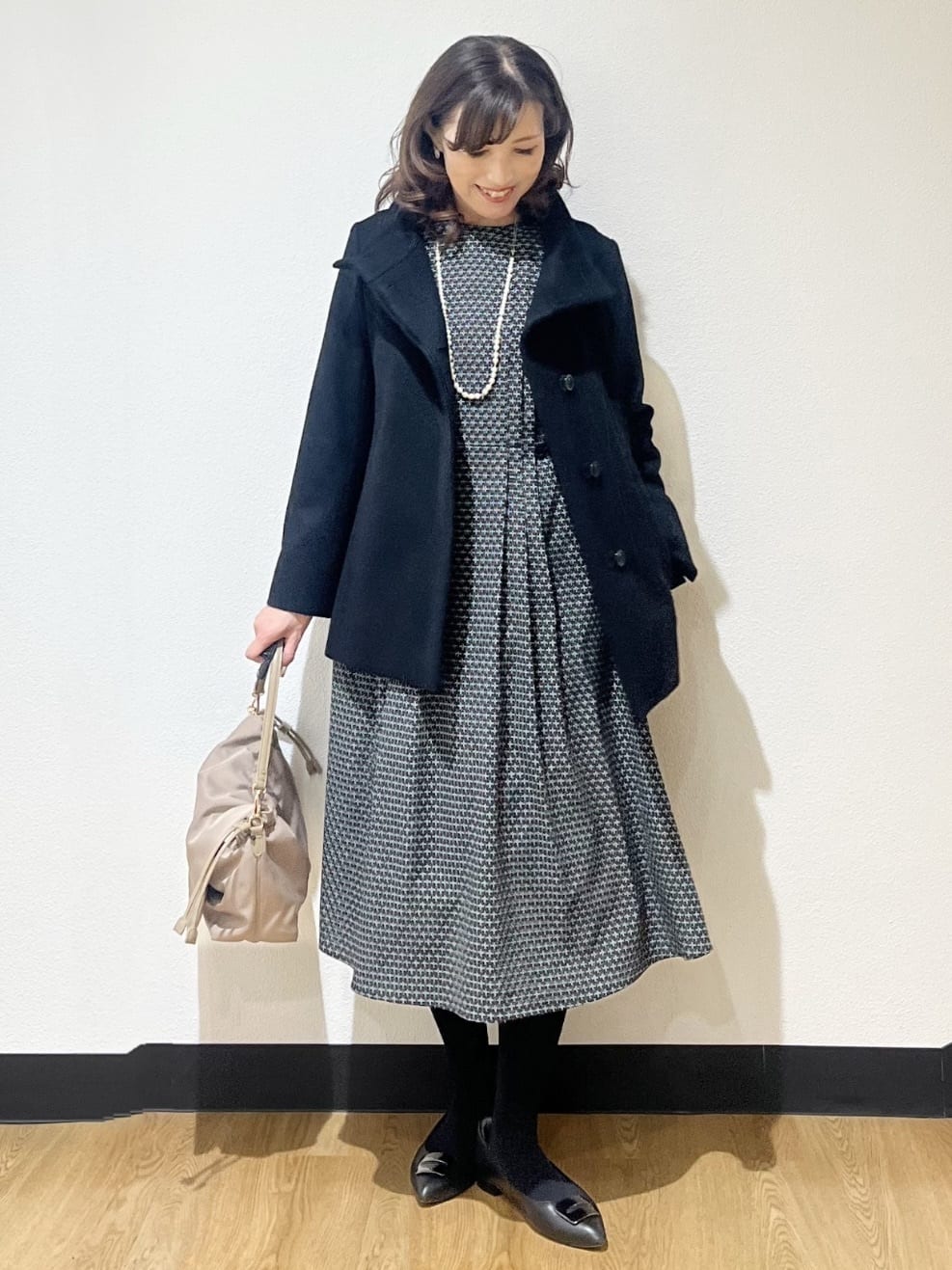 ayaさんの「Reflect｜【SS-4Lサイズ／衿が顔に当たらない◎】スタンドネックミドルコート」を使ったコーディネート