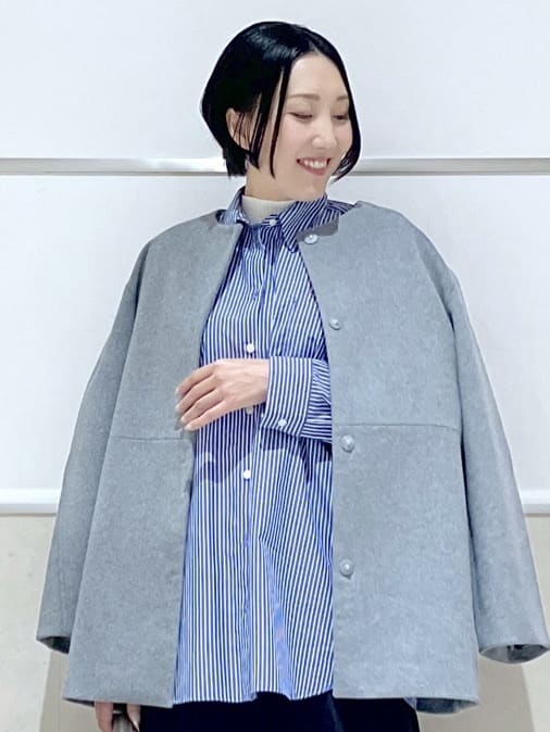 eriko さんの「Dessin｜【洗える】刺繍ロゴ入りオーバーシャツ」を使ったコーディネート