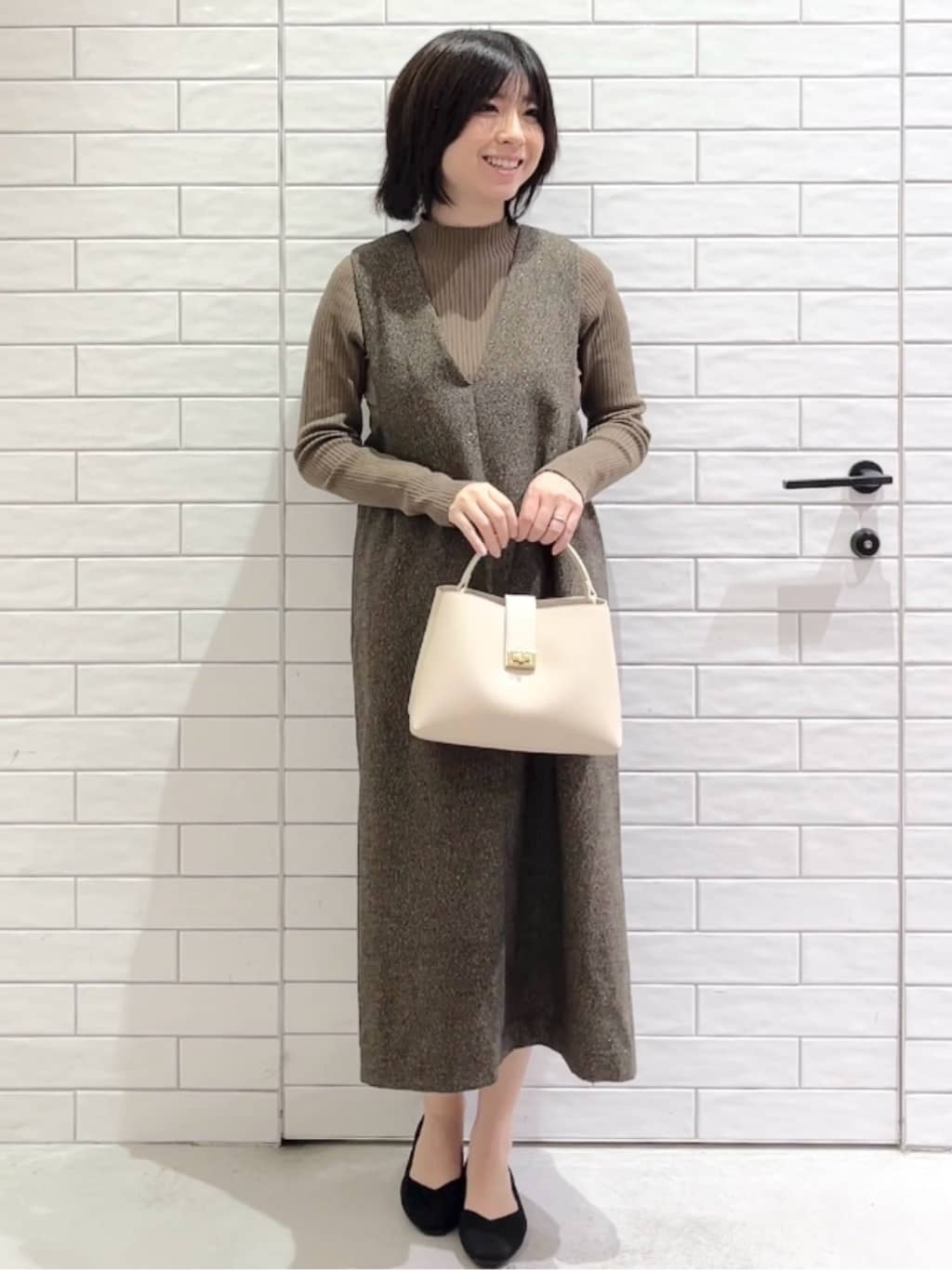 しおりさんの「OPAQUE.CLIP｜ラメツイードジャンスカ【洗濯機OK】」を使ったコーディネート