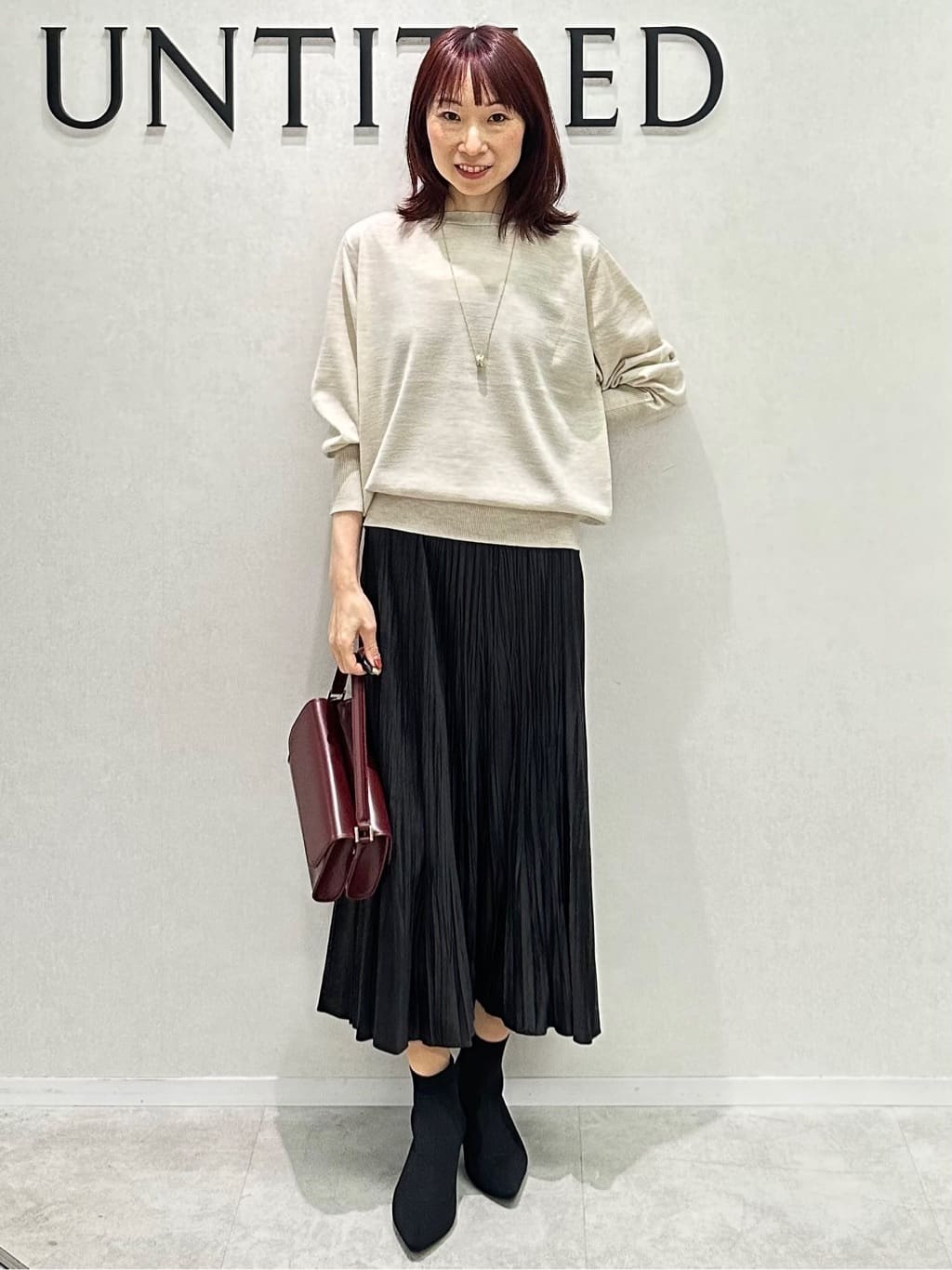 Miwaさんの「UNTITLED｜【アンサンブル可/洗える】シルクウールカシミヤ ドルマンスリーブニット」を使ったコーディネート