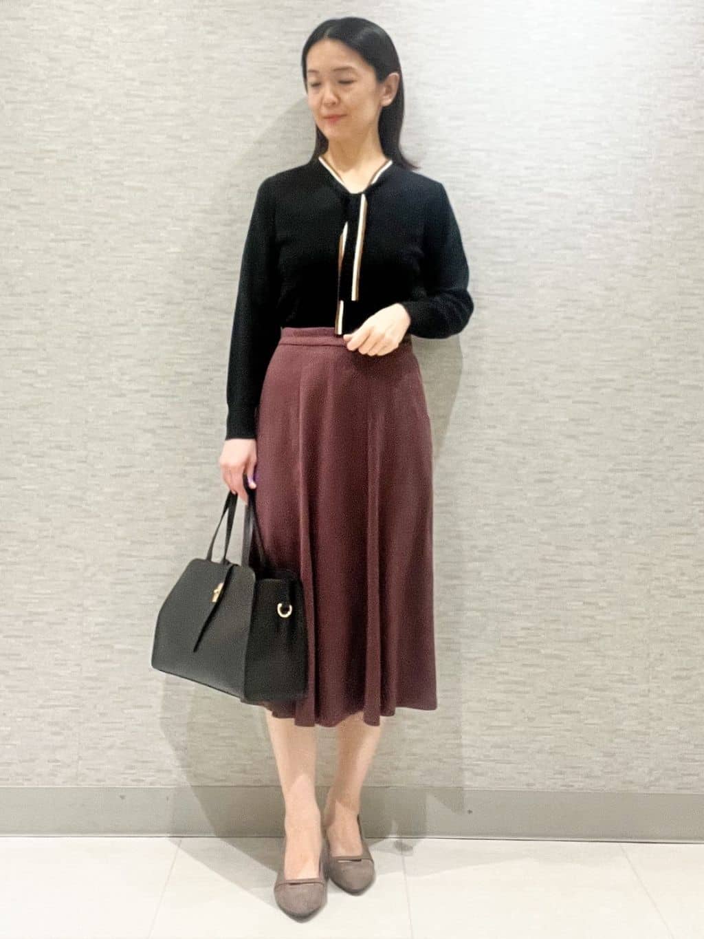 marikoさんの「Reflect｜【通勤】スエードライクフレアスカート」を使ったコーディネート