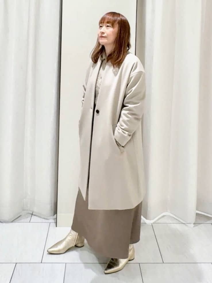 ʏᴜᴋɪᴋᴏさんの「UNTITLED｜【ふわふわニット/オンオフ使える】フォックスカシミヤ衿付きカーディガン」を使ったコーディネート