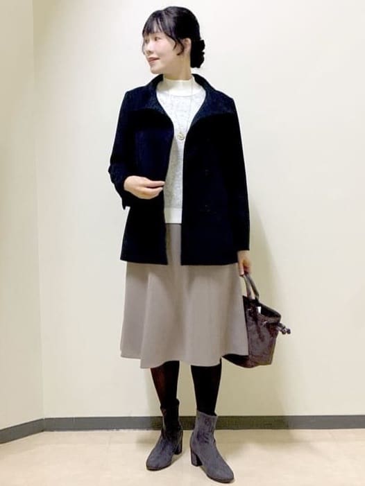  beni_gingerさんの「Reflect｜【SS-4Lサイズ／衿が顔に当たらない◎】スタンドネックミドルコート」を使ったコーディネート