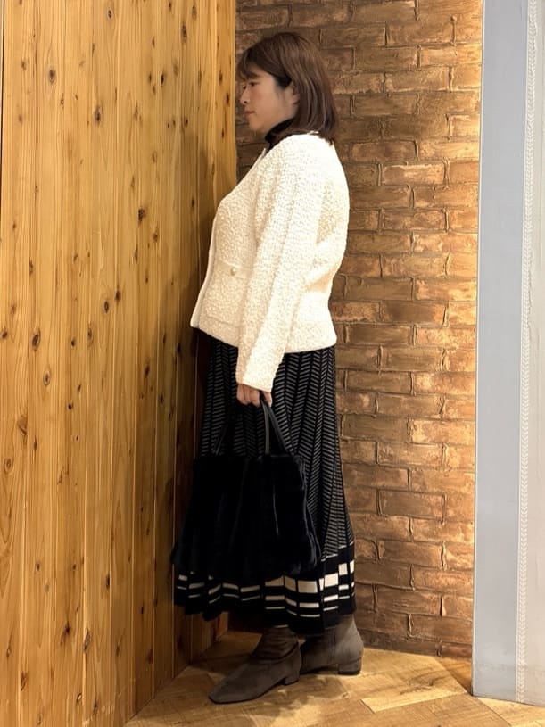 ゆかぴさんの「SHOO･LA･RUE｜【絶妙なゆるピタ/洗濯機可】ちくちくしにくい リブタートルネック やわらかニット【CIRCRIC】」を使ったコーディネート