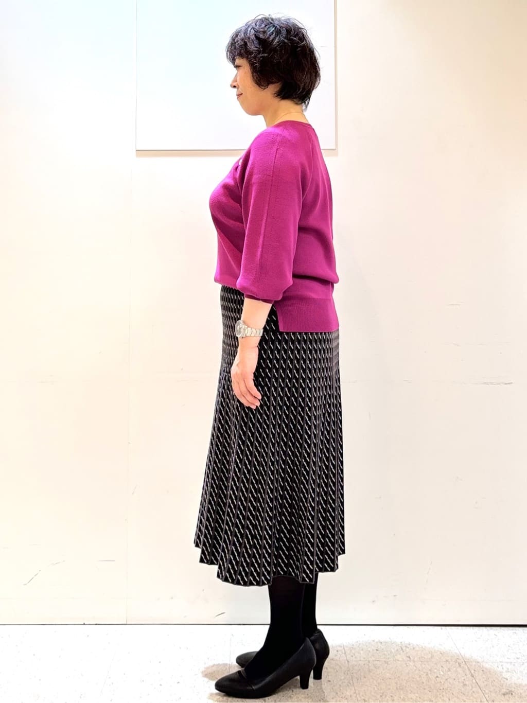 ヤスコさんの「Reflect｜【SS-4Lサイズ／選べる6色】テーラードカラーロングウール混コート」を使ったコーディネート