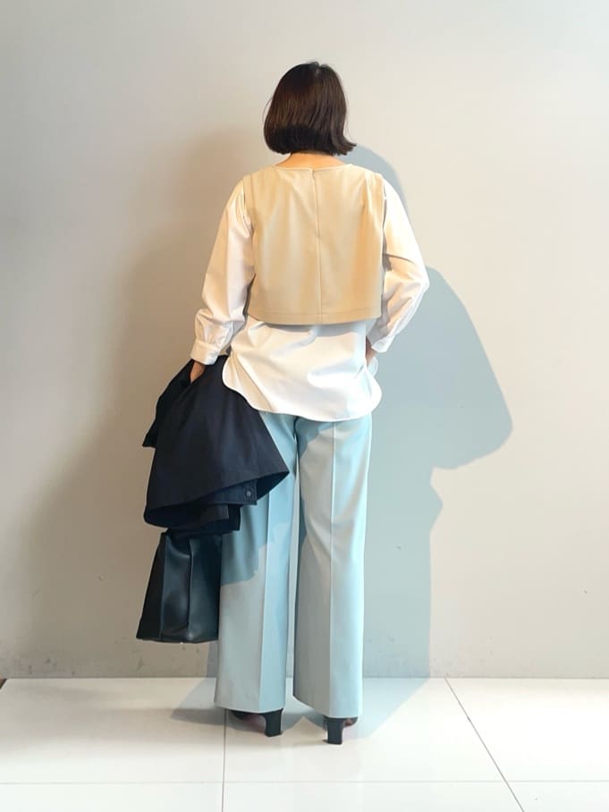 murayamaさんの「INDIVI｜【新作褒められパンツ】快温ワイドパンツ」を使ったコーディネート