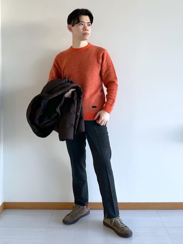 イッシーさんの「TAKEO KIKUCHI｜カラーコンビ ダウンブルゾン」を使ったコーディネート