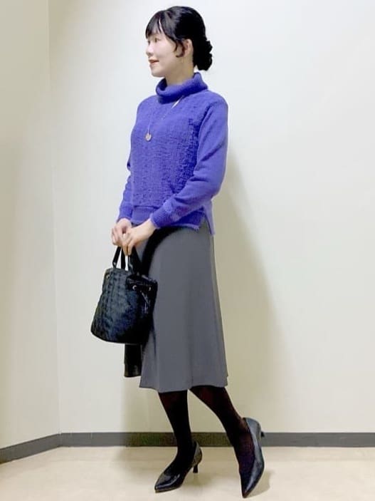  beni_gingerさんの「Reflect｜【ほんのりラメ感◎】ふわふわフェザーヤーンハイネックニット」を使ったコーディネート