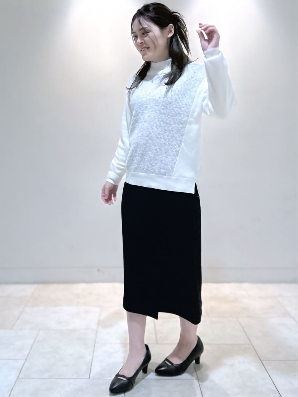 S&auml;K&iuml;さんの「Reflect｜アーガイル柄ハイネックニット」を使ったコーディネート