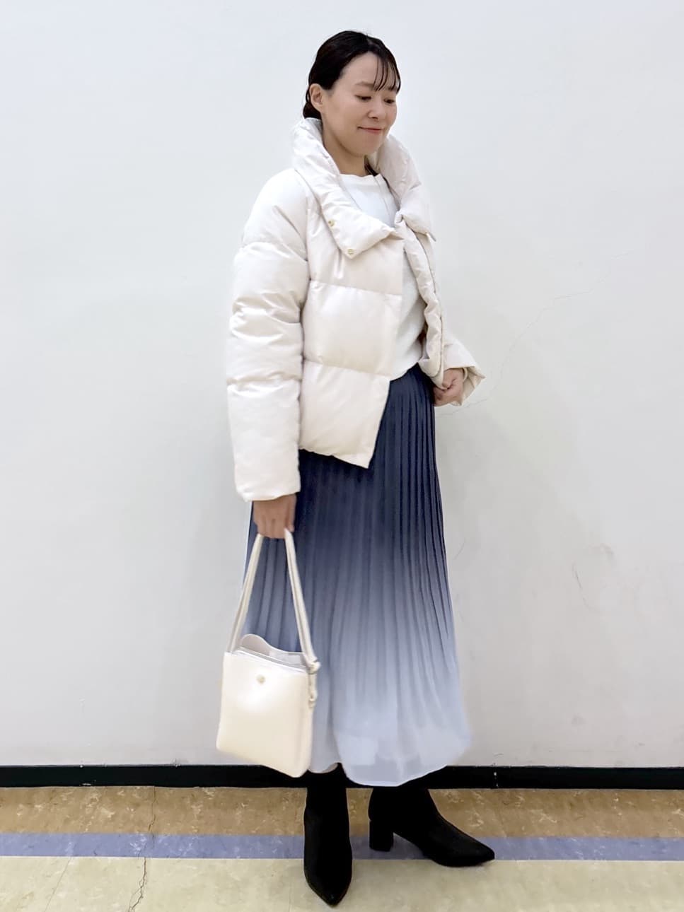 akariさんの「index｜KAWADAダウンショートコート【撥水／洗濯機OK／静電気防止裏地】《XS～LL》」を使ったコーディネート