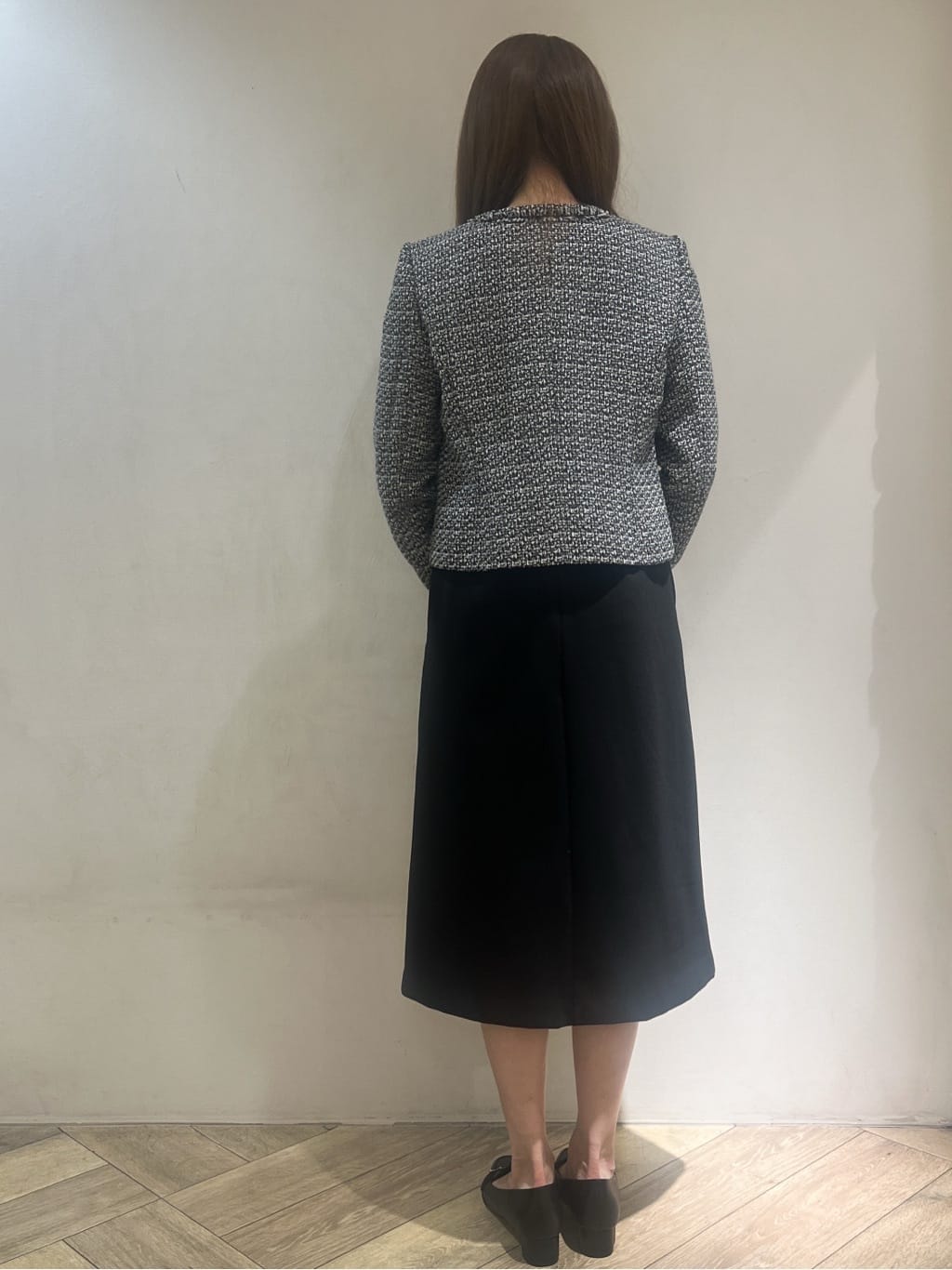 nanaさんの「index｜《通勤／セットアップ対応》ノーカラーツイードジャケット【洗濯機OK】」を使ったコーディネート