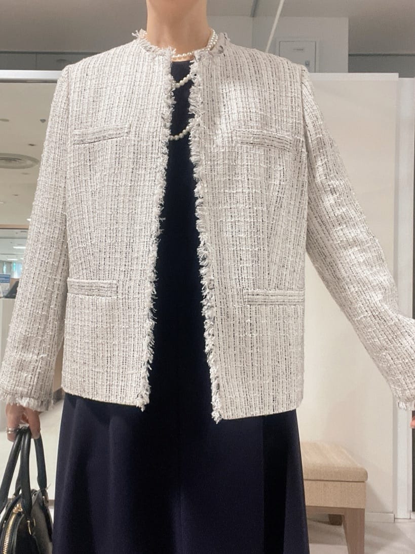 IWAMOさんの「UNTITLED｜【仕事着/スーツ】ファンシーツイード ジャケット」を使ったコーディネート