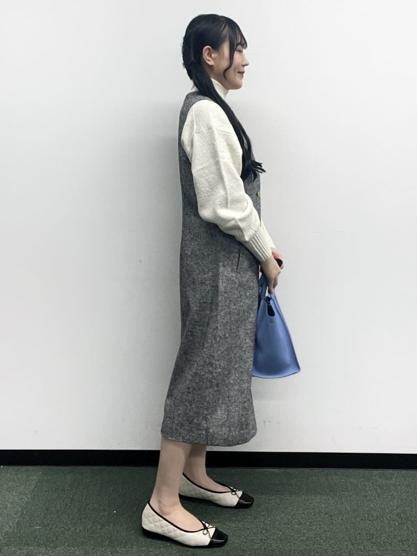 Hitomiさんの「index｜選べる2丈 ハイネックカラーミックスラメニット【洗濯機OK】」を使ったコーディネート