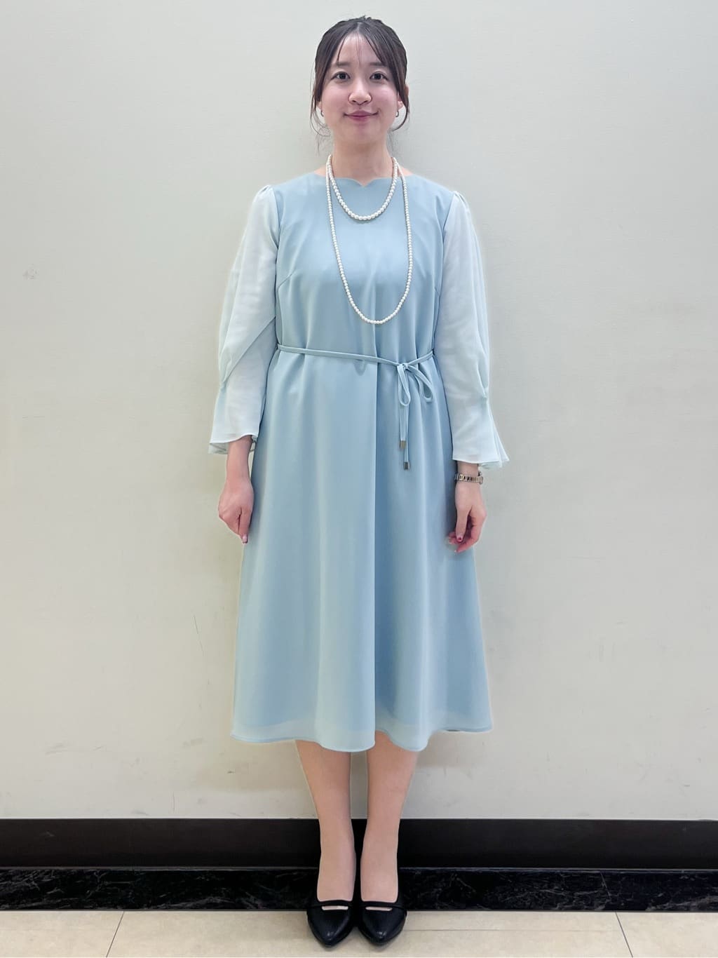 mikikoさんの「Reflect｜【SS-4Lサイズ／付属リボン】スリーブデザインジョーゼットワンピース」を使ったコーディネート