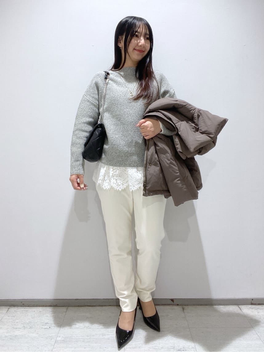 meiさんの「INDIVI｜【洗える／大人ラメ】カラーMIXボトルネックニット」を使ったコーディネート
