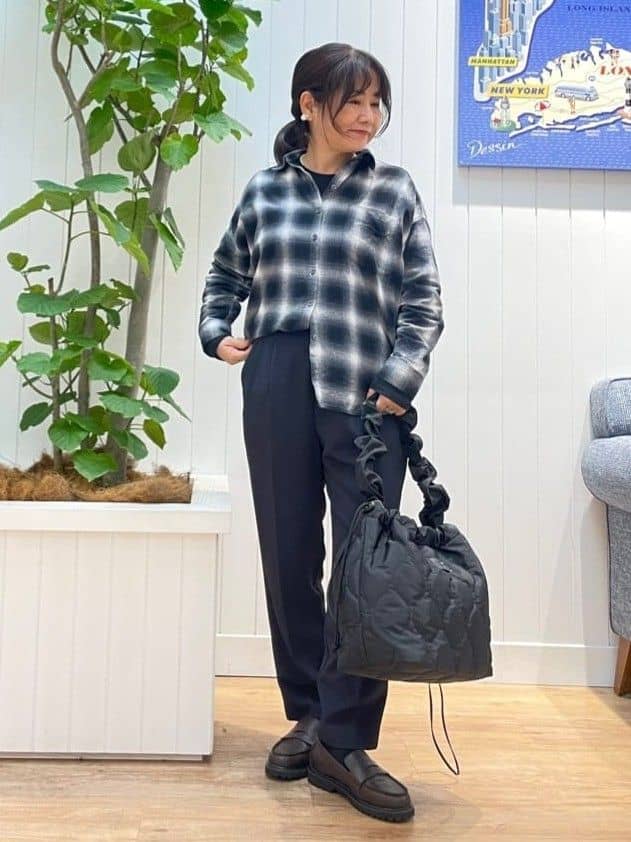 msatoさんの「Dessin｜【洗える】マットドレープワイドパンツ」を使ったコーディネート