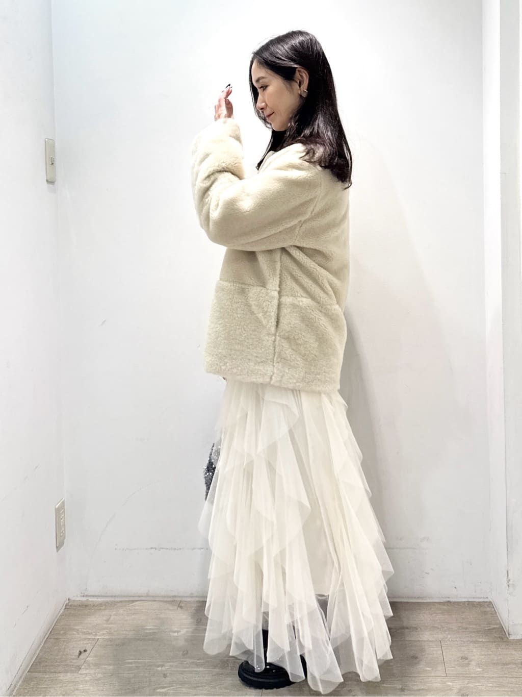 yuicciさんの「OPAQUE.CLIP｜シアーハイネックトップス【洗濯機OK】」を使ったコーディネート